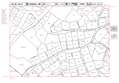 最新の測量技術を活用し登記所備付地図作成事業によって完成した法第14条1項地図